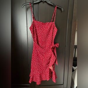 Princess Polly Dark Red Polka Dot Dress